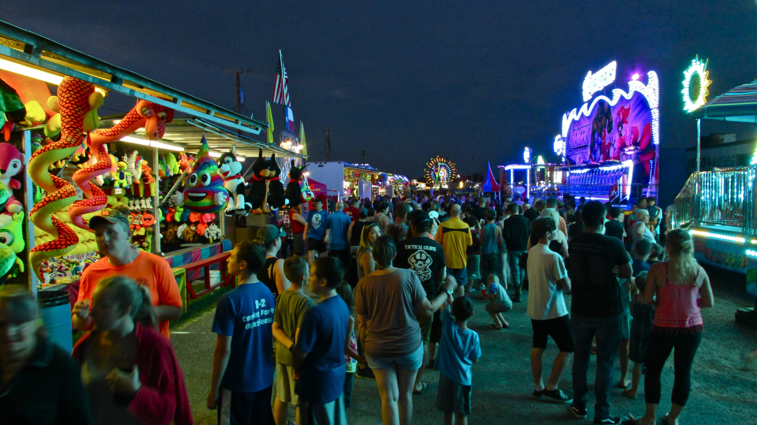 Trumbull County Fair at night